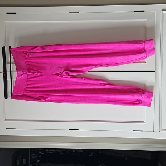 Victoria Secret Velour Joggers Hot Pink L - Picture 1 of 12